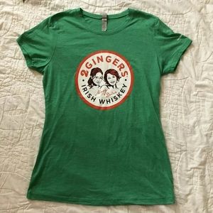 VGC 2 Gingers Irish whiskey Green T-shirt, Sz L!